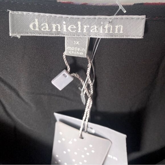 NWT Daniel Rainn Long Sleeve Floral Dress Plus 1X Sheer Overlay Dark Cottagecore - Picture 6 of 10